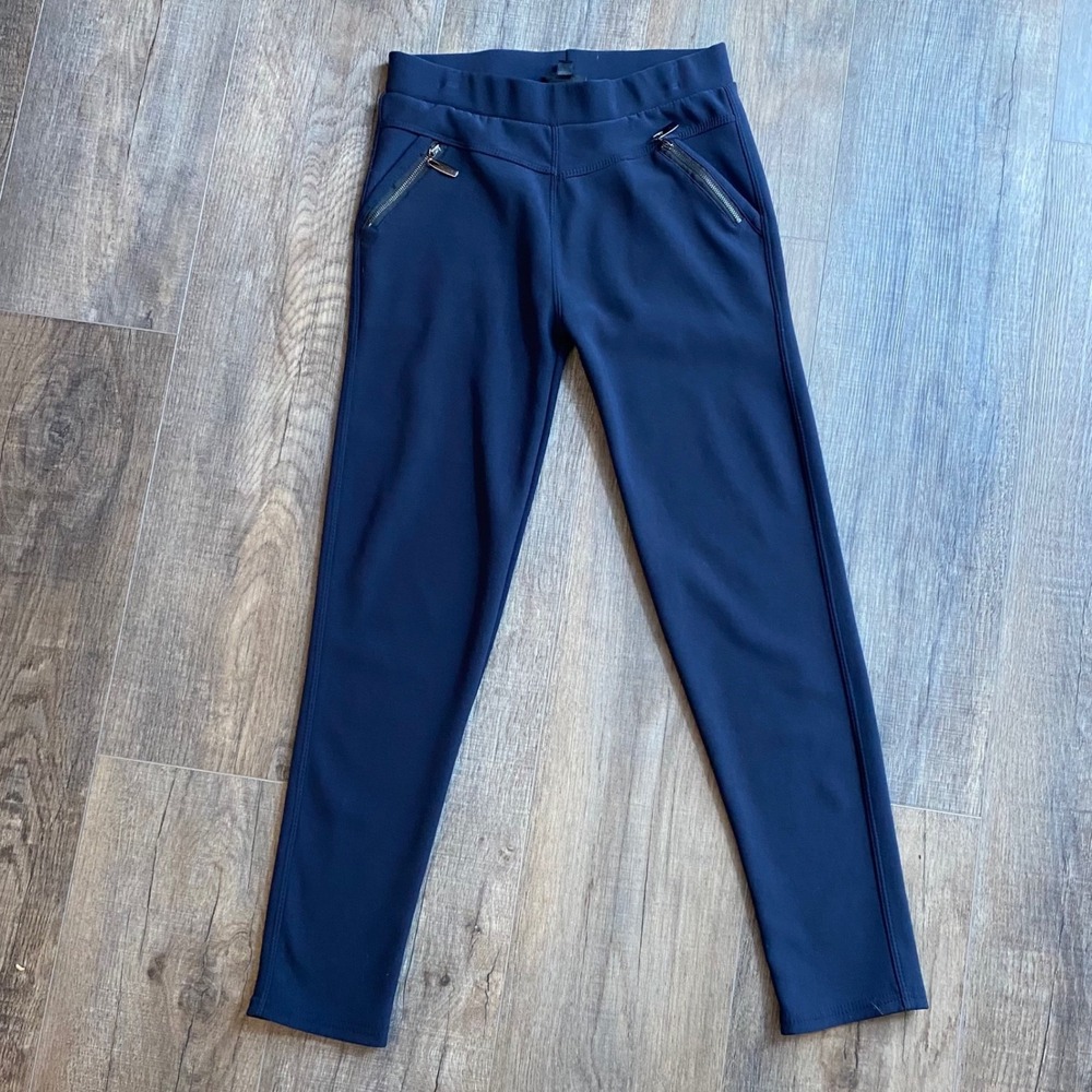 Coco + Carmen Womens Navy Blue Pull On Stretch Pants Zipper Pockets Size S/M